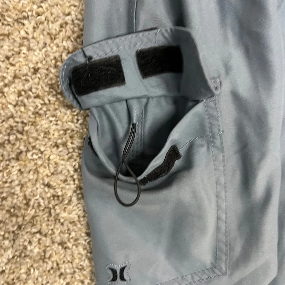 Hurley Mens Gray Board Shorts Cargo Pocket Swim Trunks Size 33
